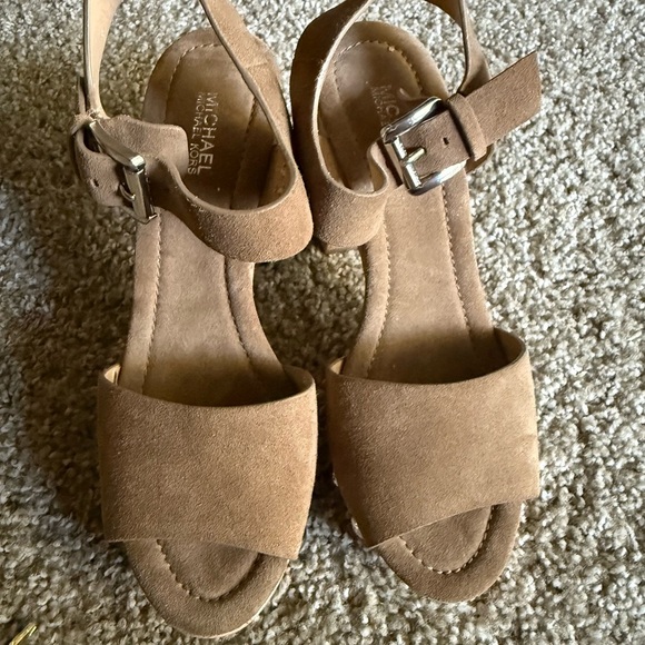 Michael Kors Shoes - Michael Kors Camel Suede Sandals